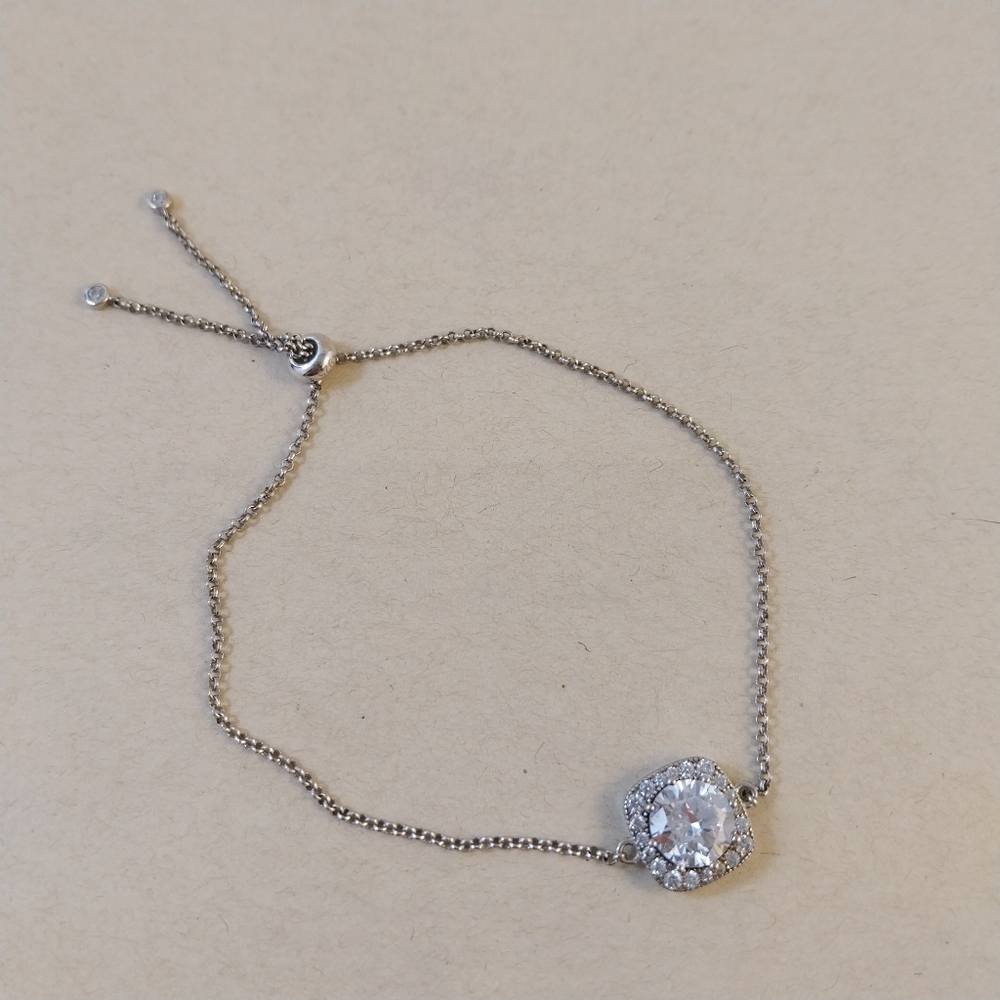 Sterling Silver Bracelet with Crystal Accent